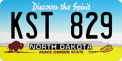 ND license plate KST829