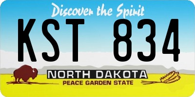 ND license plate KST834