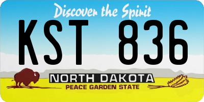 ND license plate KST836