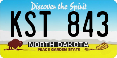 ND license plate KST843