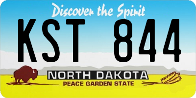 ND license plate KST844