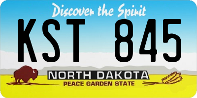 ND license plate KST845