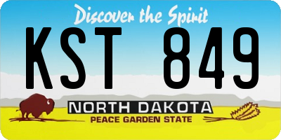 ND license plate KST849