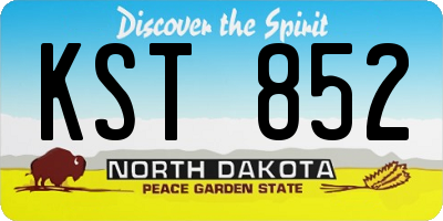 ND license plate KST852