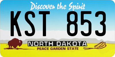 ND license plate KST853