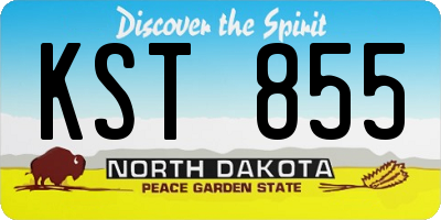 ND license plate KST855