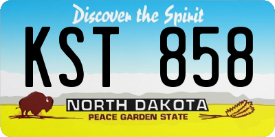 ND license plate KST858