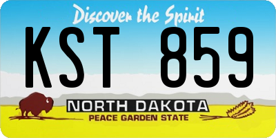 ND license plate KST859