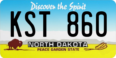 ND license plate KST860