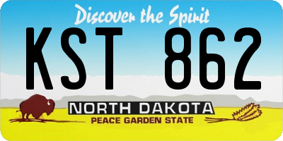 ND license plate KST862