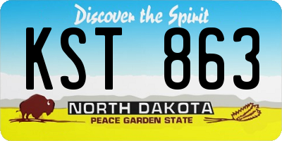 ND license plate KST863
