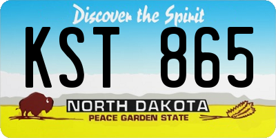 ND license plate KST865