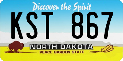 ND license plate KST867