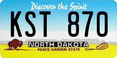 ND license plate KST870