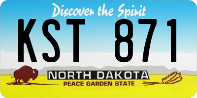 ND license plate KST871