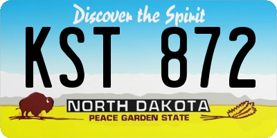 ND license plate KST872
