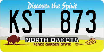 ND license plate KST873