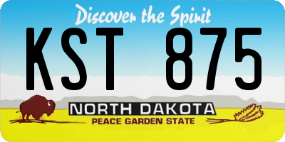 ND license plate KST875