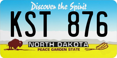 ND license plate KST876