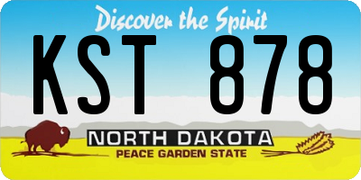 ND license plate KST878