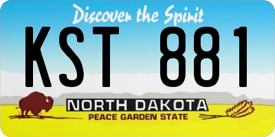 ND license plate KST881