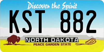 ND license plate KST882