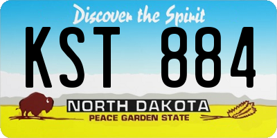 ND license plate KST884