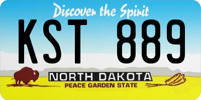 ND license plate KST889