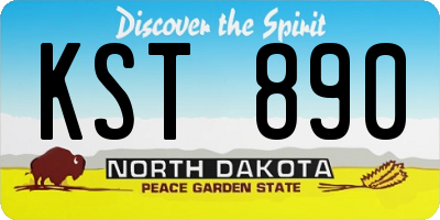ND license plate KST890