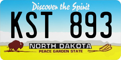 ND license plate KST893