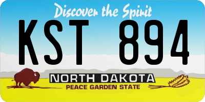 ND license plate KST894