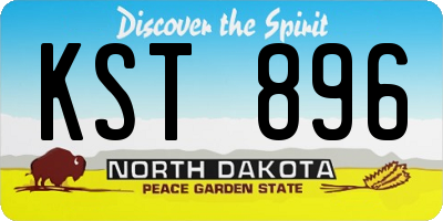 ND license plate KST896