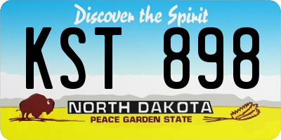 ND license plate KST898