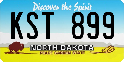 ND license plate KST899