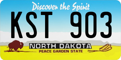 ND license plate KST903