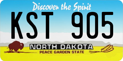 ND license plate KST905