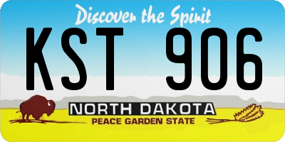 ND license plate KST906