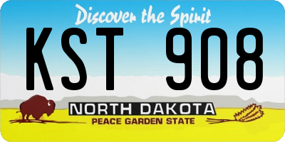 ND license plate KST908