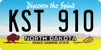 ND license plate KST910
