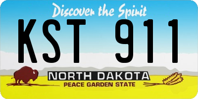 ND license plate KST911