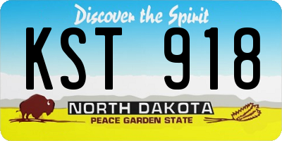ND license plate KST918