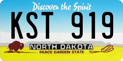 ND license plate KST919