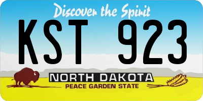 ND license plate KST923