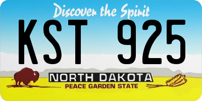 ND license plate KST925
