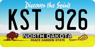 ND license plate KST926