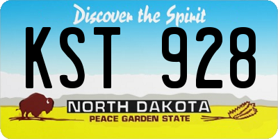 ND license plate KST928