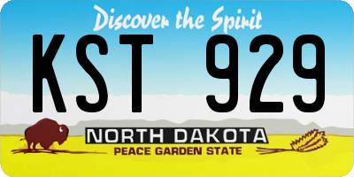 ND license plate KST929