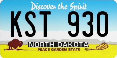 ND license plate KST930