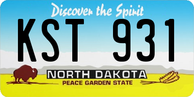 ND license plate KST931