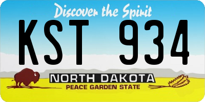 ND license plate KST934